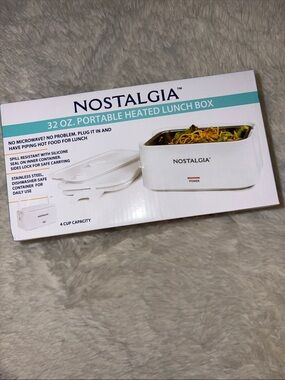 Nostalgia White Portable Heated Lunch Box